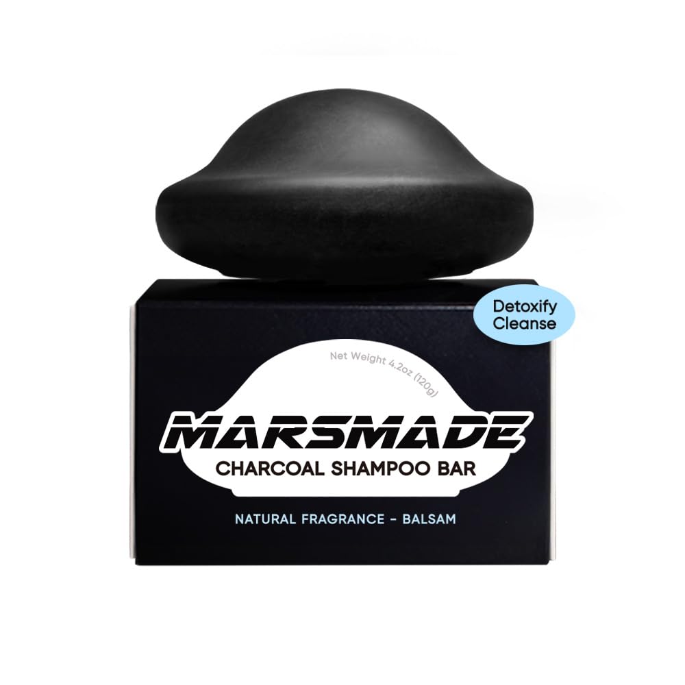 Charcoal Shampoo Bar 2.0 - Hydrating & Moisturizing Natural Hair Soap Bar Shampoo for Excess Oil Build-Up & Scalp Nourishment - Bathing Soap Solid Shampoo for All Hair Types (120g, 4.23oz)