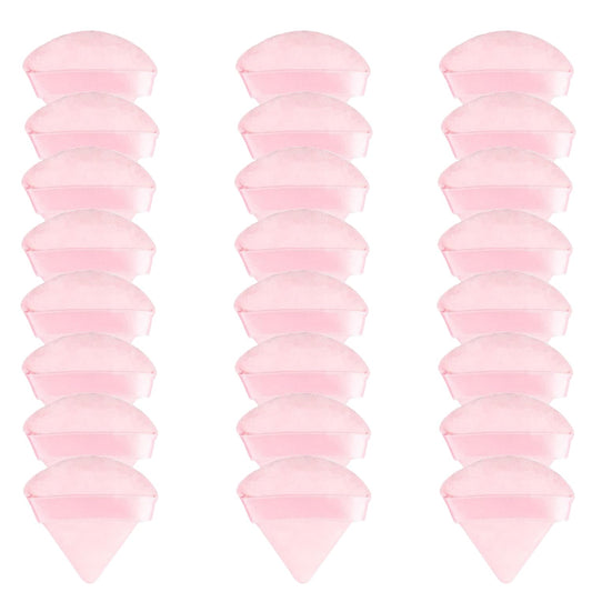 24 Pcs Triangle Powder Puff, Cotton Makeup Puff, Washable Face Powder Puff (24LP), Christmas Gifts Stocking Stuffers for Women Girls