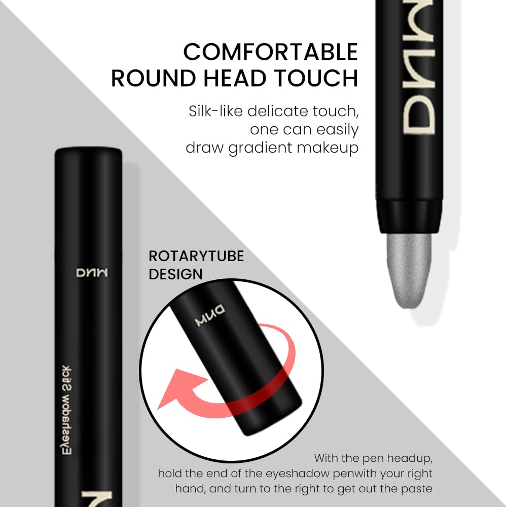 Kaely 2Pcs Cream Eyeshadow Stick Set for Eyes,Light Khaki & Desert Gold Shimmer Pen,Eye Brightener Halloween Makeup,sombras para ojos,Smooth Eye Shadow Highlighter Crayon Pencil Waterproof,04+06