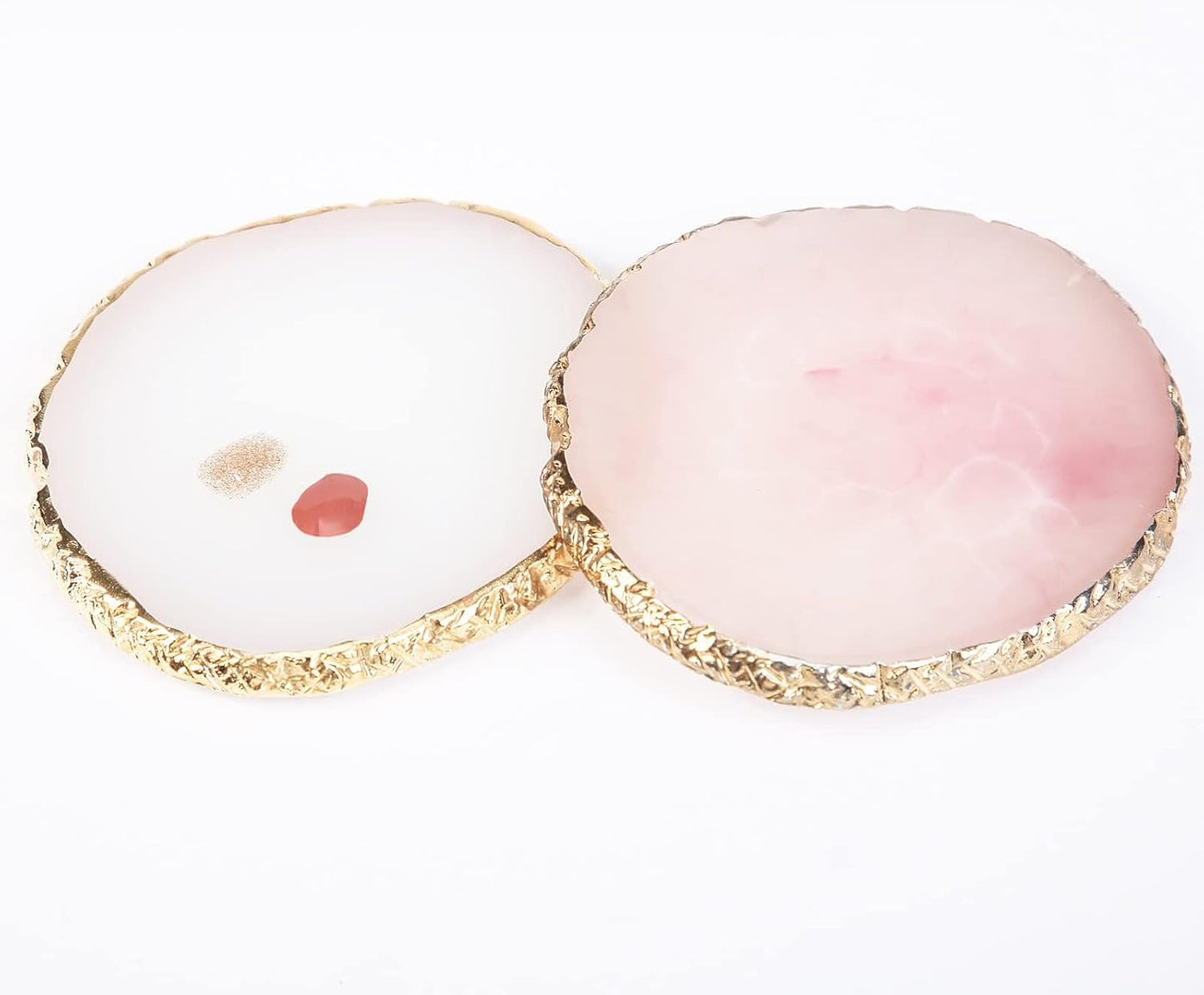 2Pack Resin Nail Art Palette,Nail Art Color Mixing Palette,Nail Art Painting Gel Palette Manicure Tool, Cosmetic Artist Mixing Palette(Pink & White)