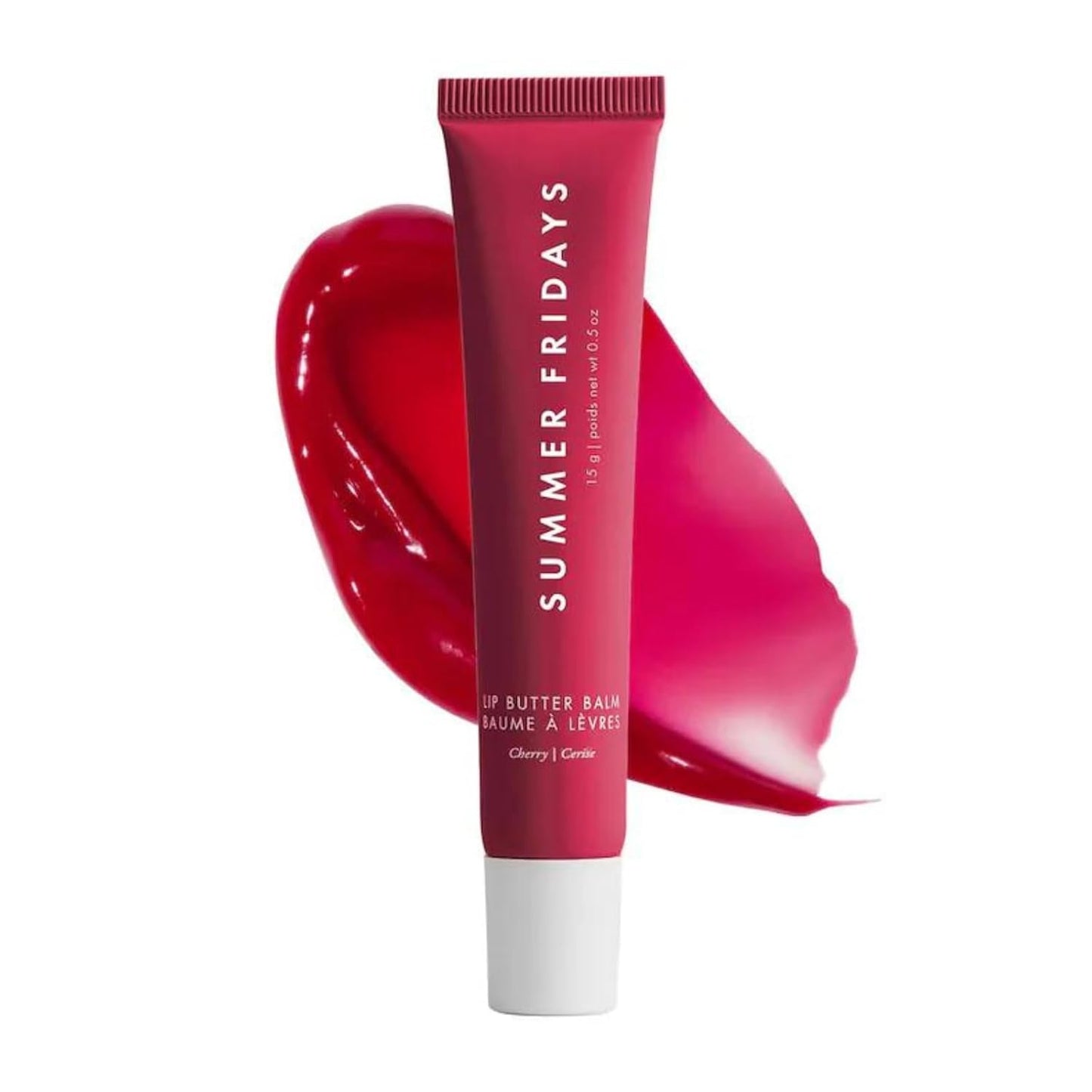 Summer Fridays Tinted Lip Butter Balm - Conditioning Vegan Lip Balm for Instant Moisture, Shine & Hydration - Sheer-Tinted, Soothing Skincare - Cherry (.5 Oz)