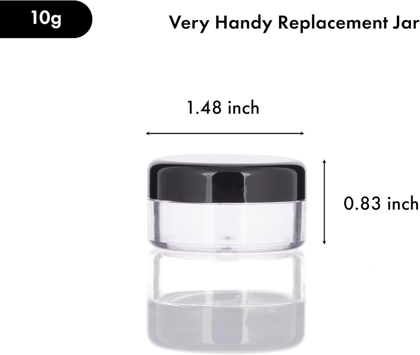 40Pcs 10 Gram Plastic Cosmetic Containers with Lids for Lotion, Creams, Toners, Lip Balms, Makeup Samples Jars BPA free (10g-40pcs, black)