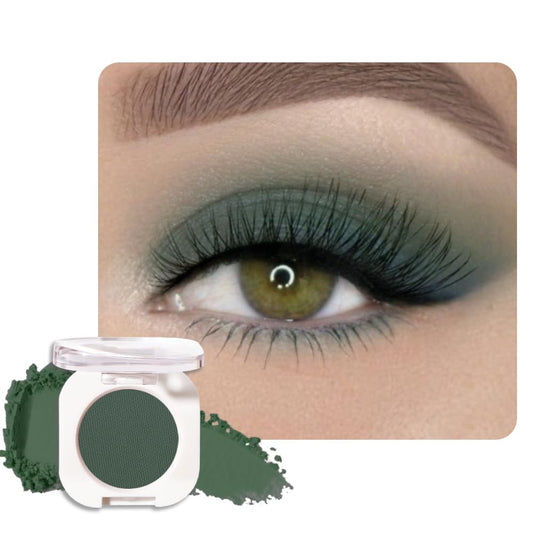 Single Matte Eye Shadow Palette Makeup, Forest Green Matte Eyeshadow for Women Halloween Birthday Party Wear, Monochrome Eye Shadow Makeup, Pigmented Waterproof Sombras Para Ojos, 16
