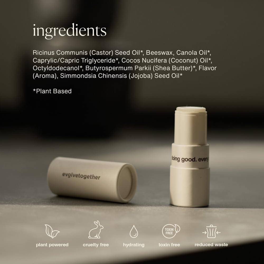 evolvetogether Lip Balm for Women & Men | Plant-Powered Hydration with Calming Lavender | Multi-Use Stick for Lips, Cuticles, Cheeks | Cruelty-Free, Paraben-Free | Made in USA (Provence, 1 Oz)