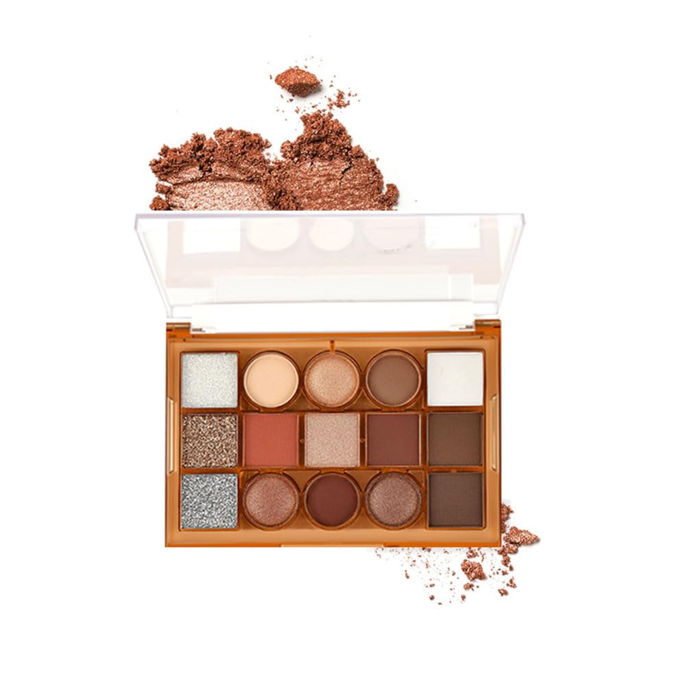 Eyeshadow Palette Makeup – Neutral Nude Matte & Shimmer Eyeshadow Palette, High Pigment Waterproof Glitter Eye shadow,Blendable Pink, Brown, Rose Gold Eye Makeup (F-01#, 1 Count (Pack of 1))