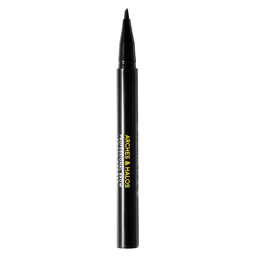 Arches and Halos Angled Bristle Tip Waterproof Brow Pen - Water Based and Smudge Proof Eyebrow Pencil - Extended Wear - Charcoal - 0.051 oz