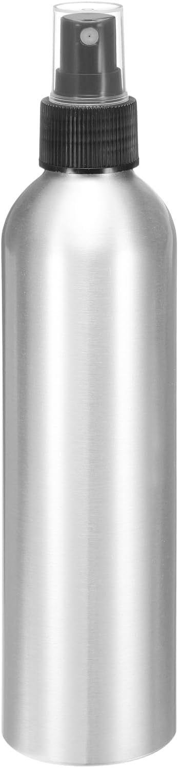 HARFINGTON Aluminum Fine Mist Spray Bottles 250ml/8.5oz Metal Small Liquid Alcohol Refillable Travel Container with Black Plastic Nozzle Cap for Perfume Skincare Cosmetic Storage Bottle