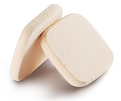 OWLFAVO 2pcs Square Makeup Sponges with 1 Travel Case, Beauty Face Primer Compact Powder Puff, Blender Sponge Replacement for Cosmetic Flawless Foundation