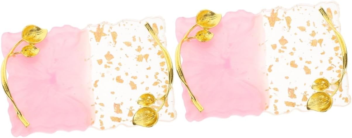 FOMIYES 2pcs Nail Palette Nail Art Gel Nail Art Palette Nail Tool Manicure Display Board Nail Polish Display Board Nail Color Palette Copper Plating Pink Makeup Mixing Plate Nail Art Plate