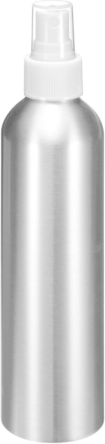 HARFINGTON Aluminum Fine Mist Spray Bottles 250ml/8.5oz Metal Small Liquid Alcohol Refillable Travel Container with White Plastic Nozzle Cap for Perfume Skincare Cosmetic Storage Bottle
