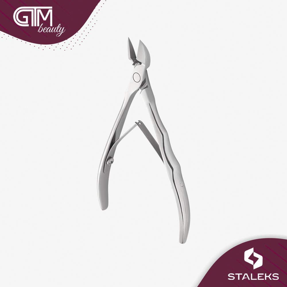 Staleks EXPERT 11 Cuticle Nippers 11 mm – Elongated Ergonomic Handles – Straight Blades with Protrusion for Efficient Trimming