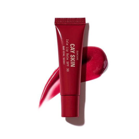 Cay Skin Isle Lip Balm SPF 30 – High Shine, Hydrating + Sheer Lip Gloss in Vanilla Brown Sugar Flavor – Formulated with Natural Ingredients for All Skin Tones – Bad Gyal Berry, 0.35 oz