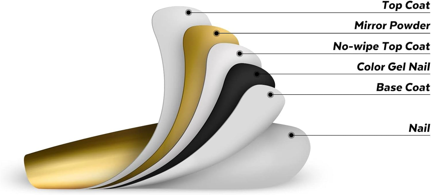 Artdone 16 Colors Chrome Nail Powder, Iridescent Aurora Powder Metallic Mirror Effect Pigment Pearlescent Mermaid Pigment Pearl Glitter Dust Kit, Nail Art Decoration, Resin Craft