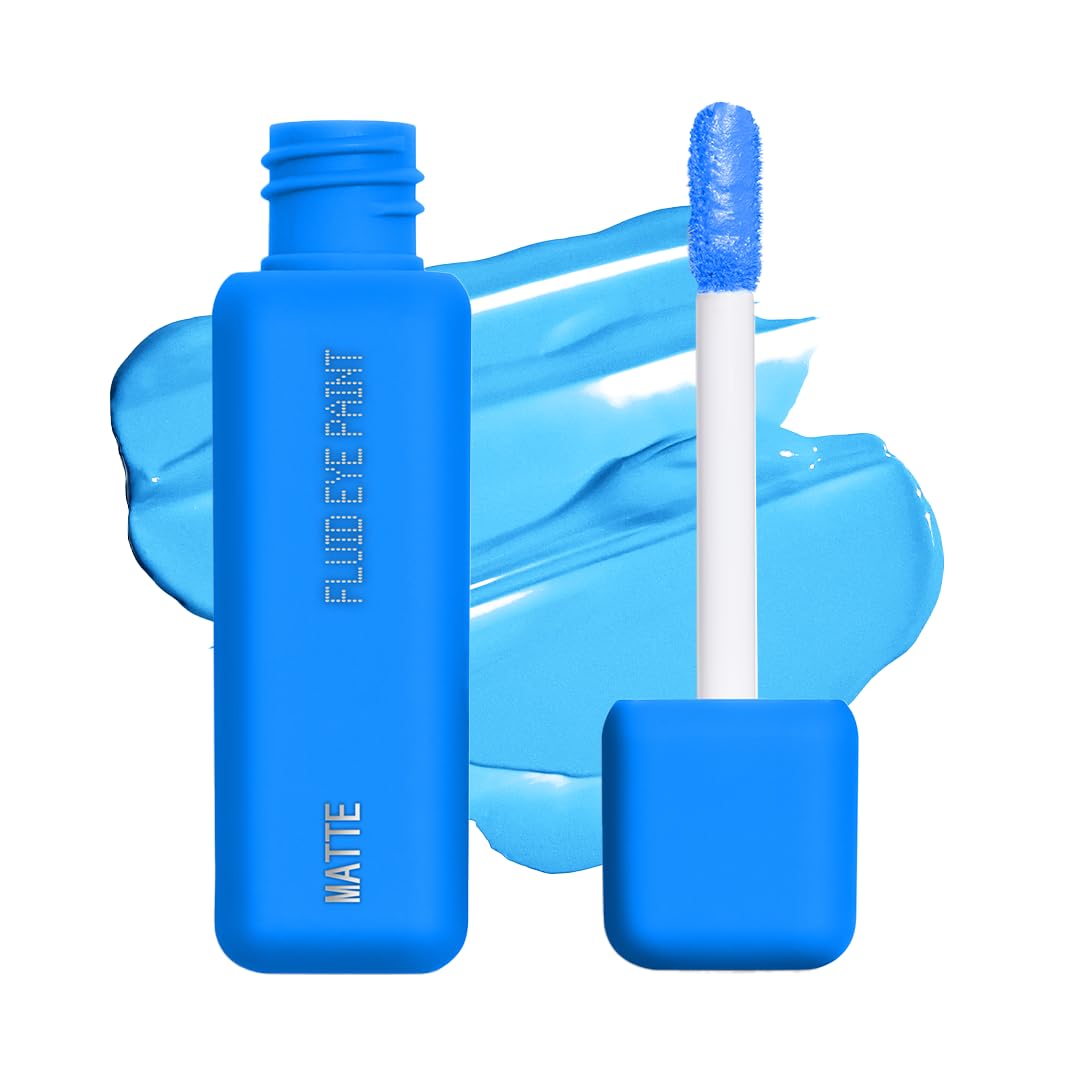 about-face Matte Fluid Eye Paint Blue Monday – High-Pigment Liquid Eyeshadow, Long-Lasting, No-Budge Matte Finish, Vegan & Cruelty-Free (Bright Blue)