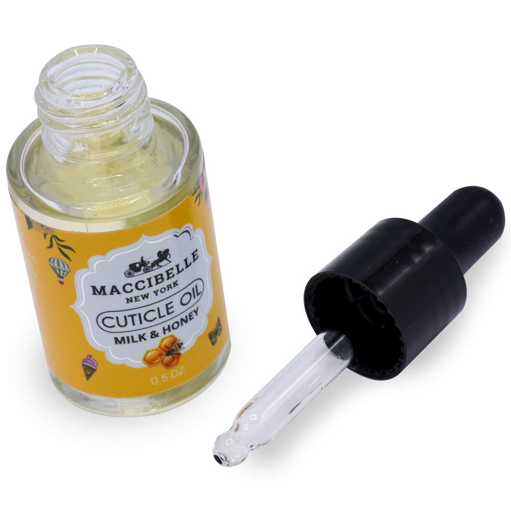 Maccibelle Cuticle Oil 0.5 oz - Heals Dry Cracked Cuticles (Milk and Honey, 0.5 Fl Oz)