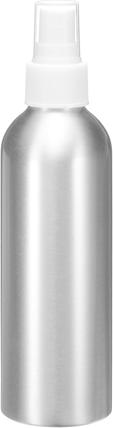 HARFINGTON Aluminum Fine Mist Spray Bottles 200ml/6.7oz Metal Small Liquid Alcohol Refillable Travel Container with White Plastic Nozzle Cap for Perfume Skincare Cosmetic Storage Bottle