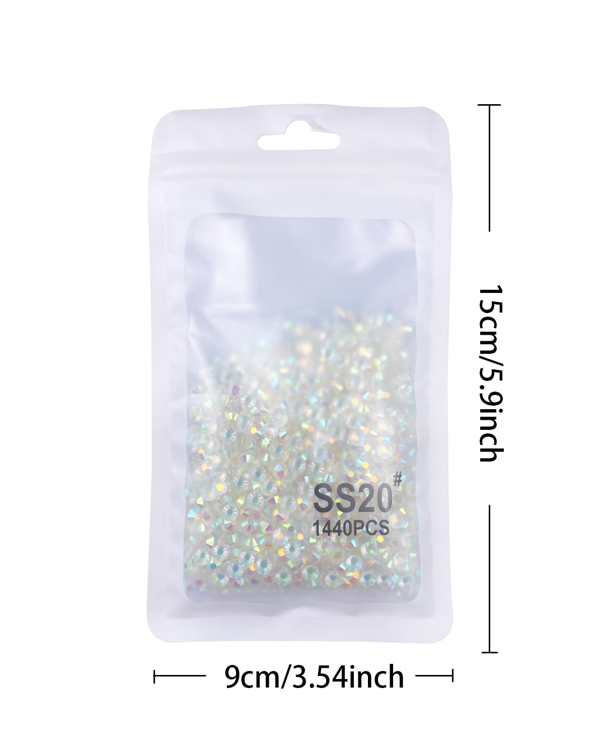 Flatback Glass Rhinestones,Bedazzler Gems 1440pcs Non Hotfix Crystal Rhinestones for Nail Charms Crafts Clothes Tumblers,Transparent AB,SS20