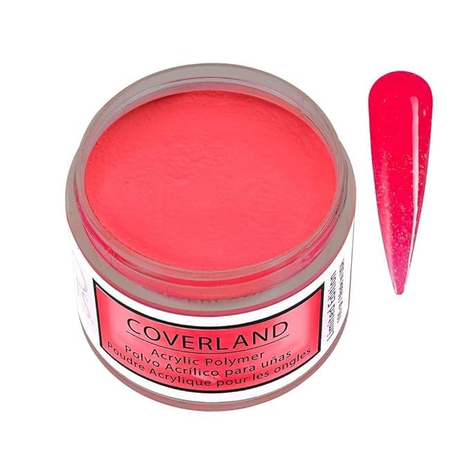 Tones Coverland Acrylic Nail Powder "Neon Coral" - Limited Edition Acrylic Powder for Nail Design, Sculpting, and Masking Nail Bed Imperfections - Professional Acrylic Nail Supplies - (1.5 Oz)