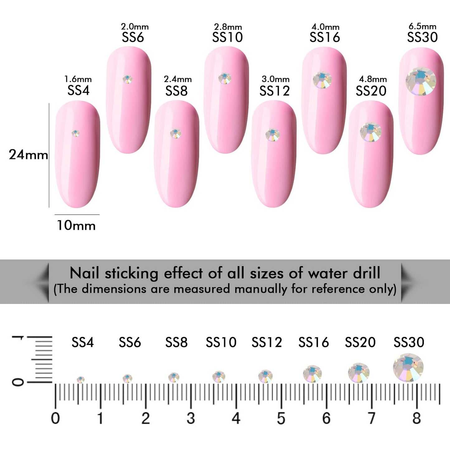 1440Pcs Moonlight Crystal Rhinestones,Glass Flatback Rhinestones Gemstones for Nail Face Makeup Art Crafts Clothes Decoration -(SS20,4.8mm,Moonlight)