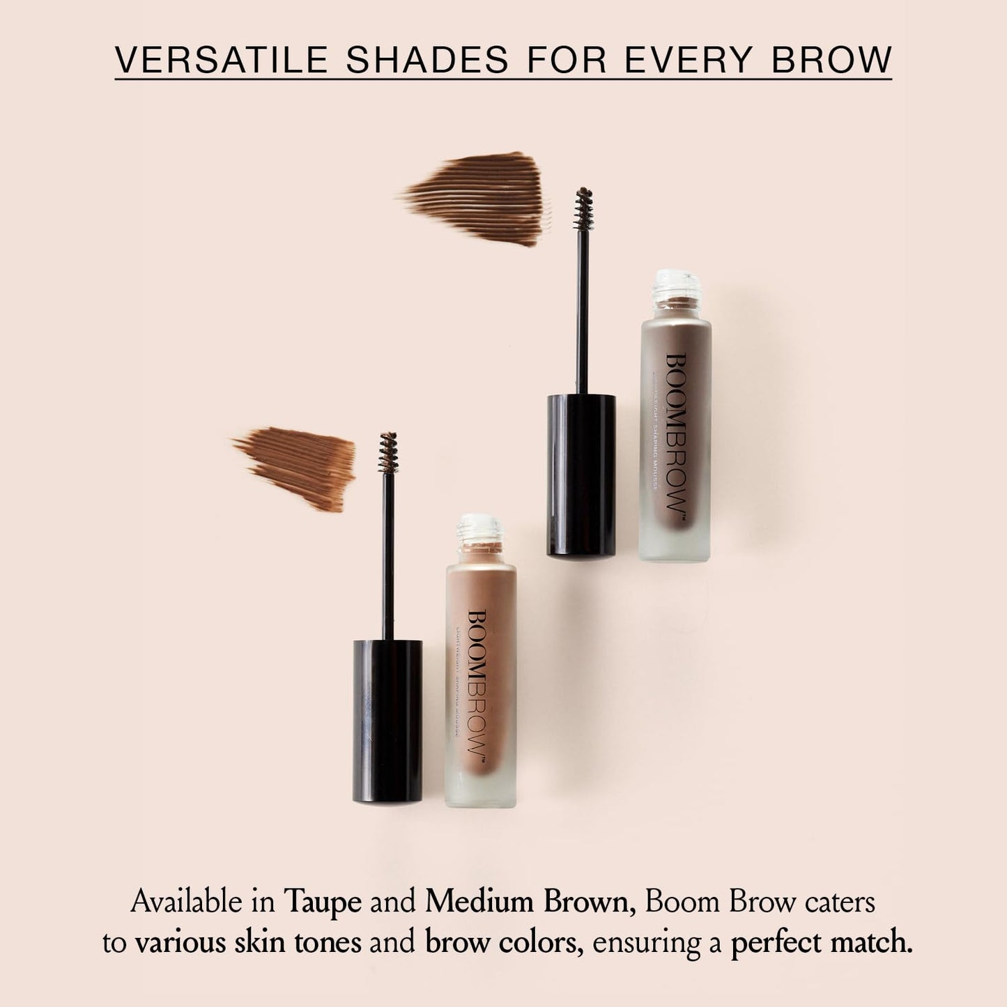 Boom Brow ™ Lightweight Shaping Eyebrow Mousse for Natural Brows, Subtle Definition & Volume Makeup for Women Over 50, Boom Beauty By Cindy Joseph Cosmetics - (Taupe)
