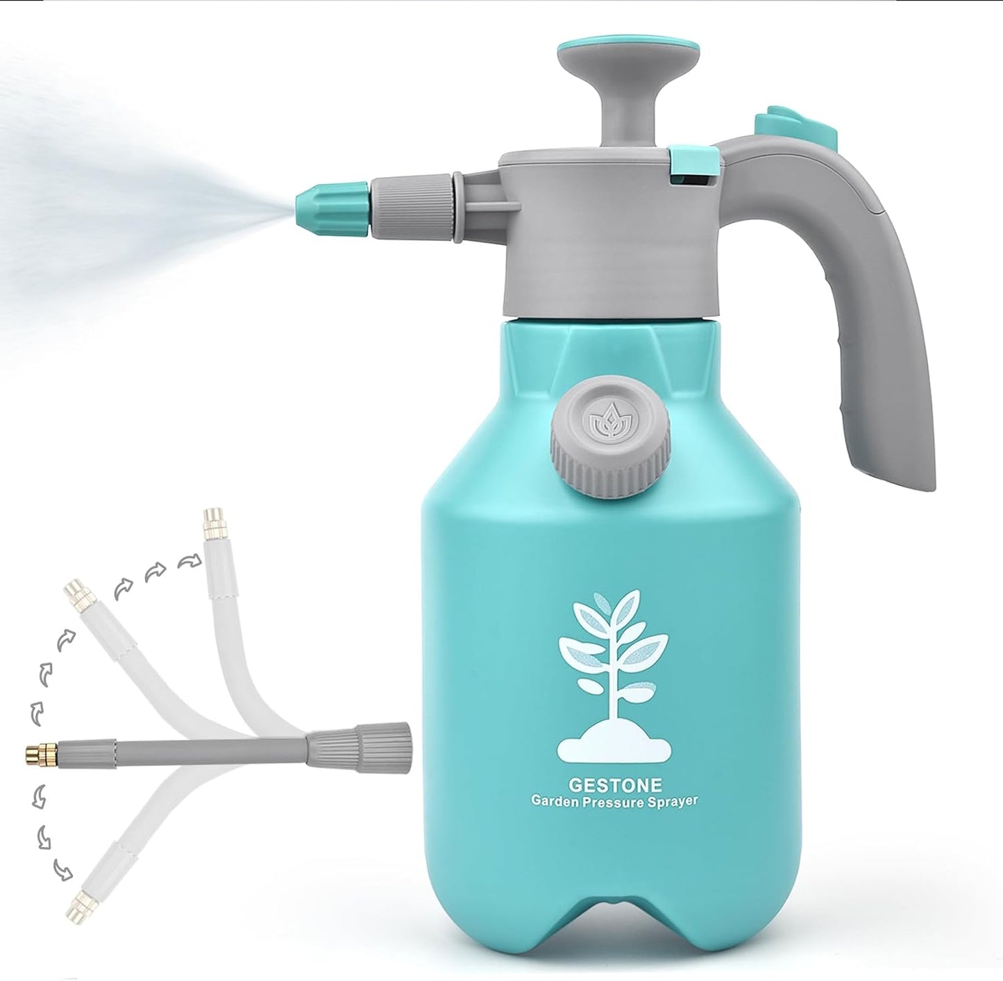 Garden Hand Pump Sprayer 1/2 Gallon Pump,68 Oz Handheld Pressure Sprayer with Safety Valve,Adjustable Nozzle,360° Extended Spray Rod,Ideal for Plants Watering,Fertilizing,Cleaning (68ounce,2L)