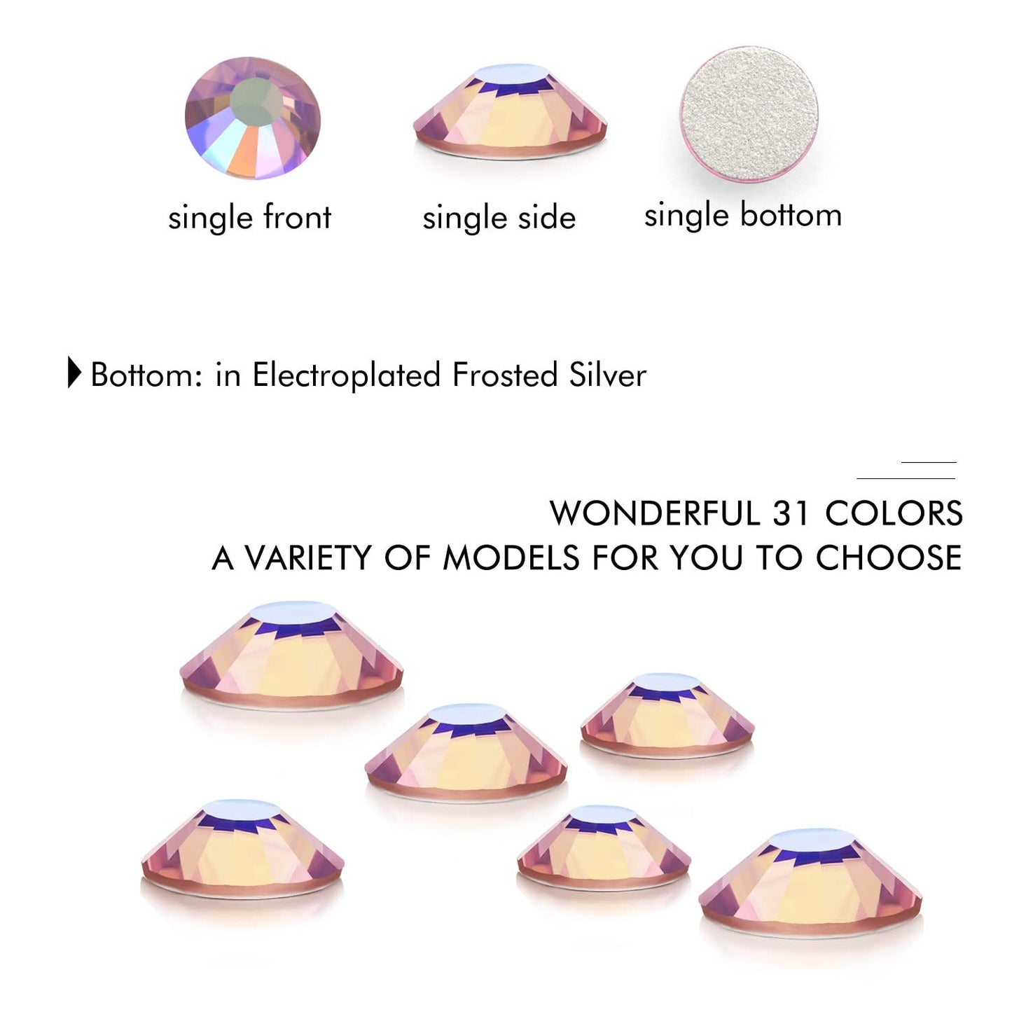 3000Pcs Light-Purple Ab Crystal Rhinestones,Glass Flatback Rhinestones Small Gemstones for Nail Face Makeup Art Crafts Clothes Decoration -(SS4,1.6mm,Light-Purple Ab)