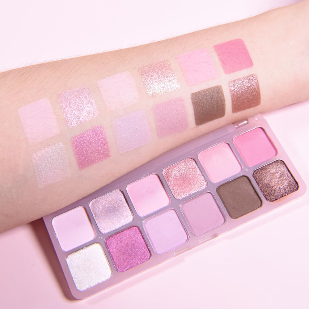 AMY'S DIARY 12Color Matte Purple Pink Eyeshadow Palette,Shimmer Eye Shadow Long-Lasting, and Highly Pigmented Elevate Your Eye Makeup