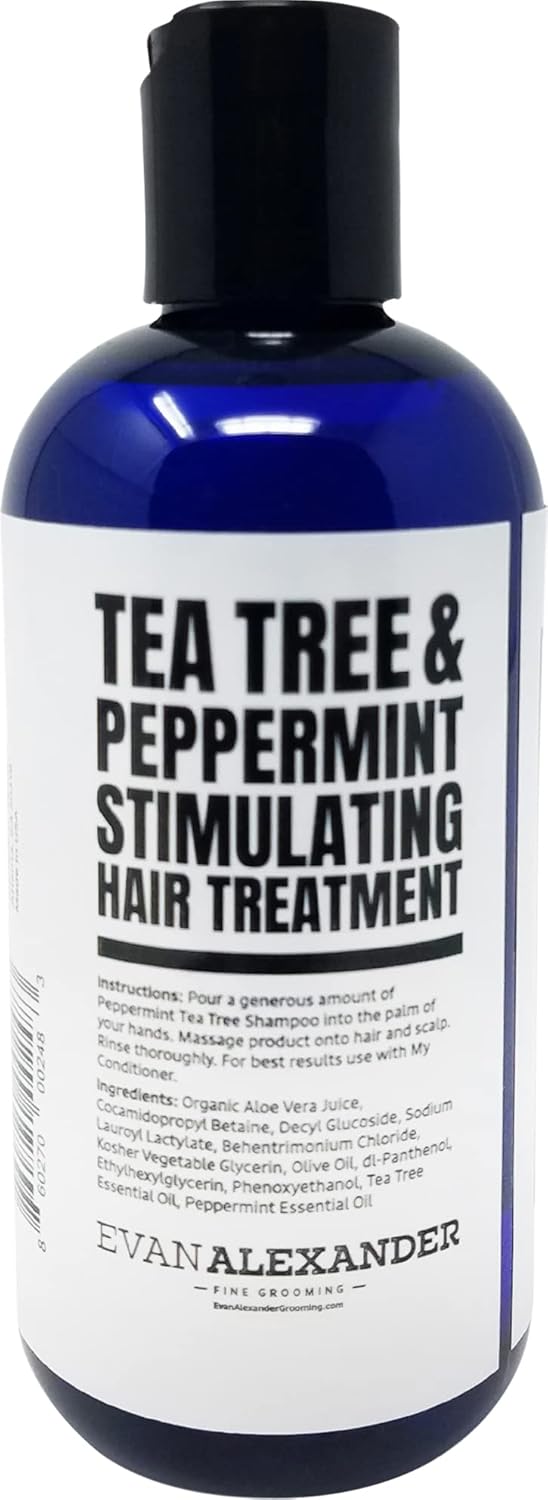 Evan Alexander Grooming MY Shampoo - Supports Hair Growth and Nourishes the Scalp with Peppermint Oil, Tea Tree Oil, Organic Aloe Vera - Vegan - 8 oz - Great Scent