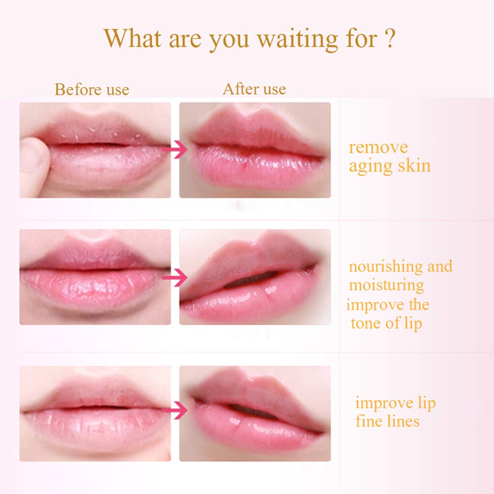 Lip Mask, 30PCS Collagen Crystal Pink Care Gel Pads, Moisturizing Anti-Wrinkle Anti-Aging Firm Hydrate Lips, Remove Dead Skin Fine Lines Moisture Essence Make Your Dry Lip Attractive Sexy