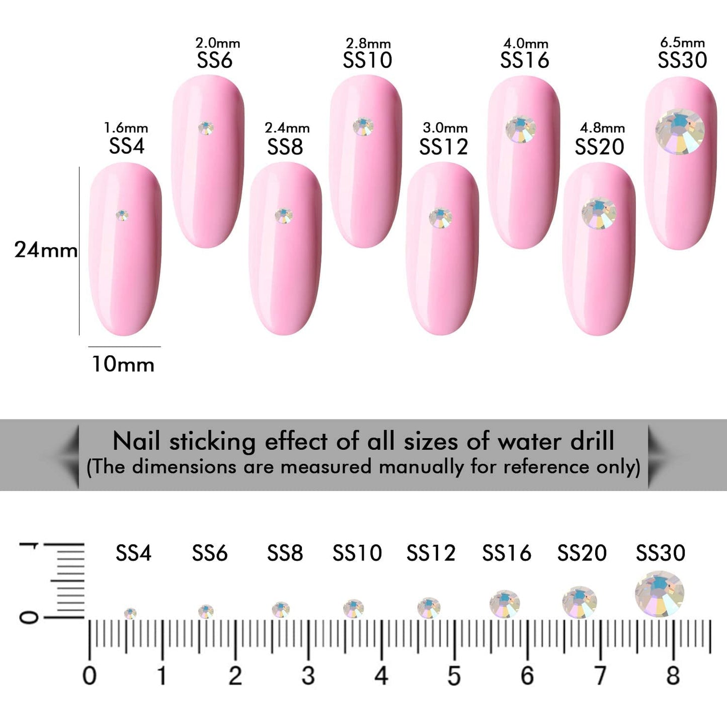 3000Pcs Moonlight Crystal Rhinestones,Glass Flatback Rhinestones Mini Gemstones for Nail Face Makeup Art Crafts Clothes Decoration -(SS10,2.8mm,Moonlight)