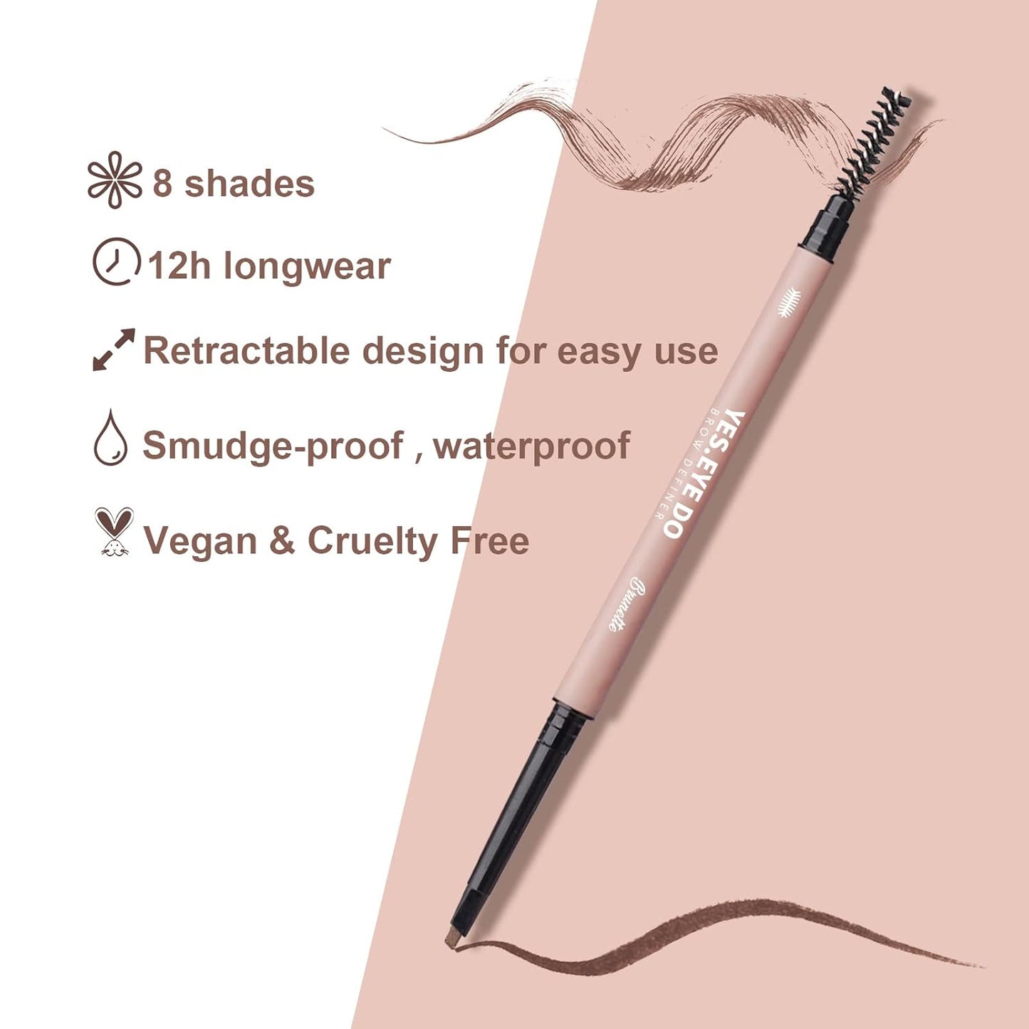 Light Grey Eyebrow Pencil for Older Women Soft, Light Gray Eyebrow Pencil for Grey Hair, Ultra Fine Gray Brow Pen with hair like strokes, Long-lasting, Waterproof, Mist, YES.EYE DO