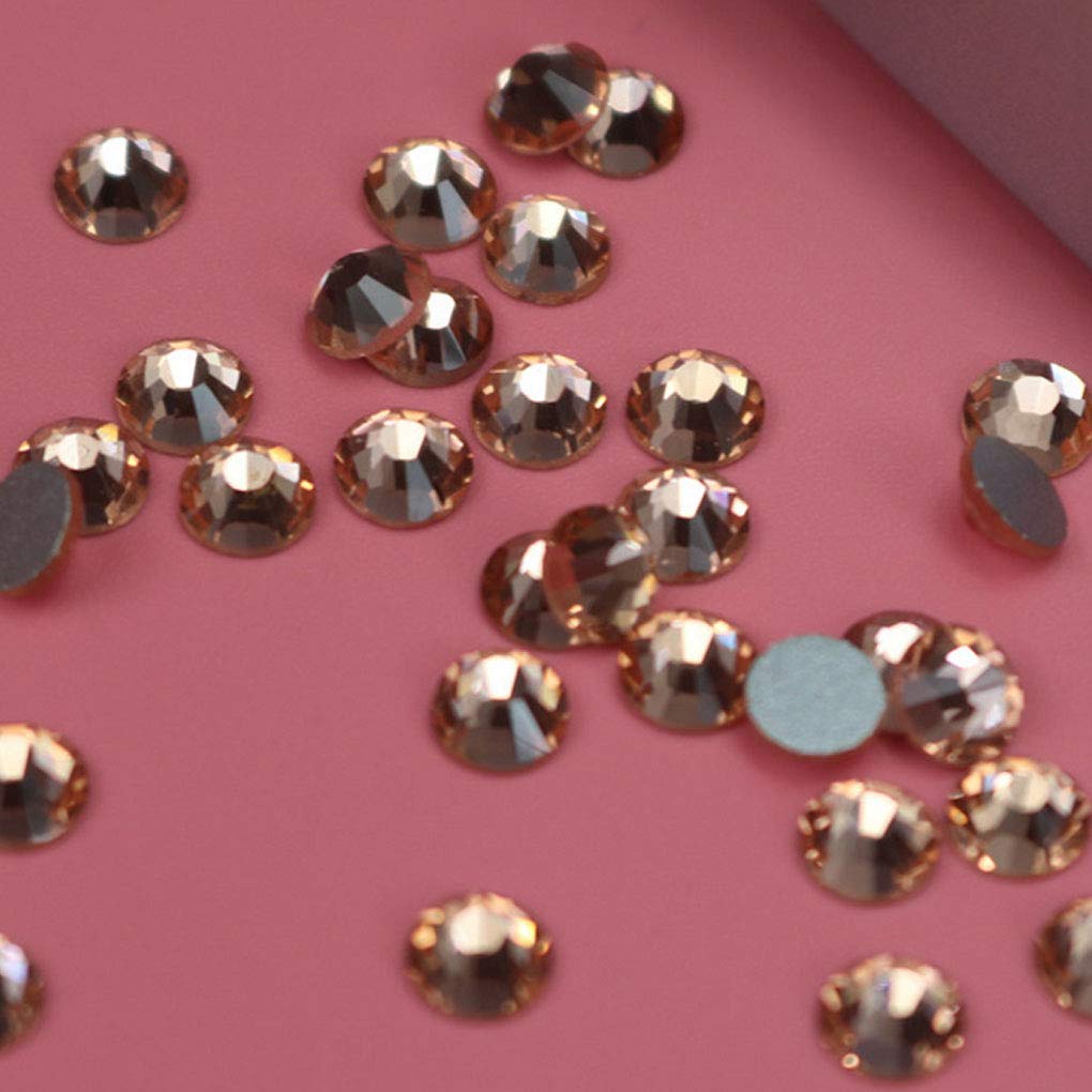 Rhinestones flat back gems round DIY decorative Nail Face and apparel accessories ss3-20 mix size(4320pcs champagne)