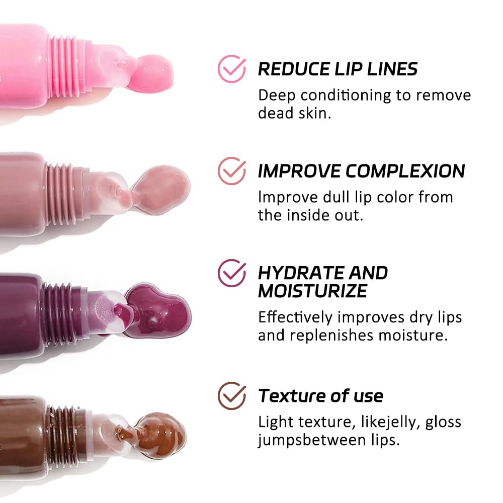 1Pcs Tinted Lip Balm Serum Makeup, Squeeze Hydrating Tint Lips Balms Serum Cosmetic, Women Care Glossy Nourishing Plumping Lip Stain Gloss Lipstick, Suitable for dry lips, Long-Lasting Color 07