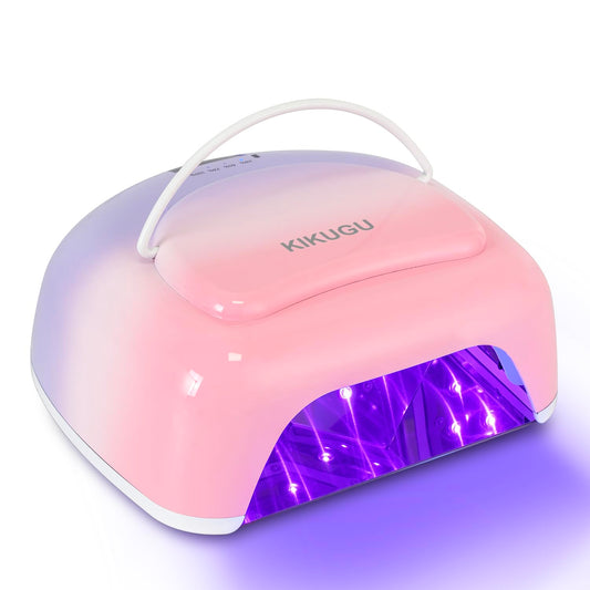 Cordless Rechargeable UV LED Nail Lamp,96W UV Light for Gel Nails with Metallic Reflector & Metal Base, Fast Curing Lamp Manicure,Pedicure,Ideal for Nail Salon(Orange Purple)
