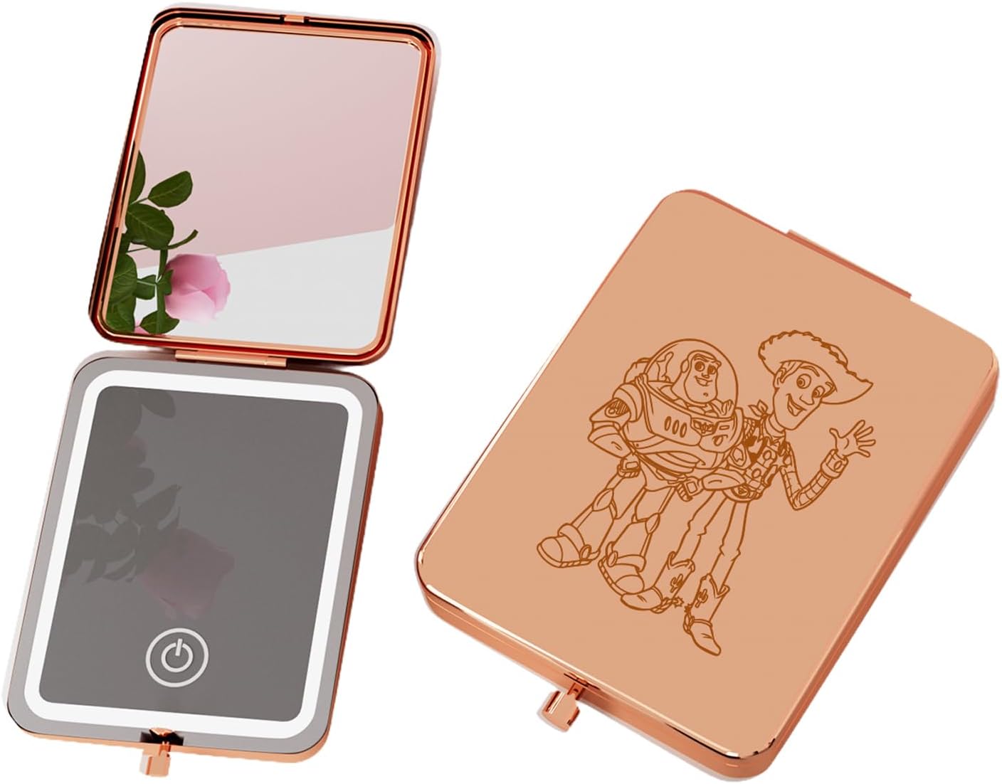 3X Magnifying Makeup Mirror with Lights, LED Compact Travel Mirrors for Pocket,Purse, Double-Sided Foldable Handheld, Vanity Mirror with Lights, Makeup Vanity Desk Bathroom, Gifts for Women