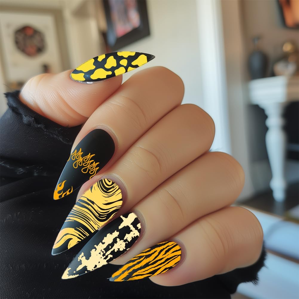 3Pcs Nail Stamping Plate Set Cat Butterfly Nail Stamping Templates French Line Tip Nail Plates Flames Leaves Stainless Steel DIY Reusable Tools with Stamper Scraper for Manicure Printing