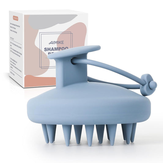 AIMIKE Scalp Massager Shampoo Brush, Soft Silicone Hair Scrubber for Washing Hair, Dandruff Removal & Hair Growth Stimulator, Scalp Brush/Exfoliator Brush On Dry & Wet Scalp