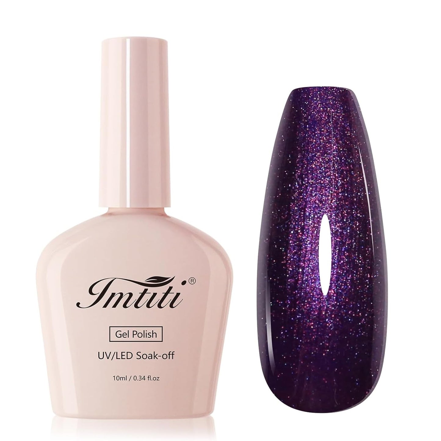 Imtiti Glitter Gel Polish,Light Purple Gel Nail Polish Nail Art Starter Manicure Salon DIY at Home(0.34 Fl Oz-1929)
