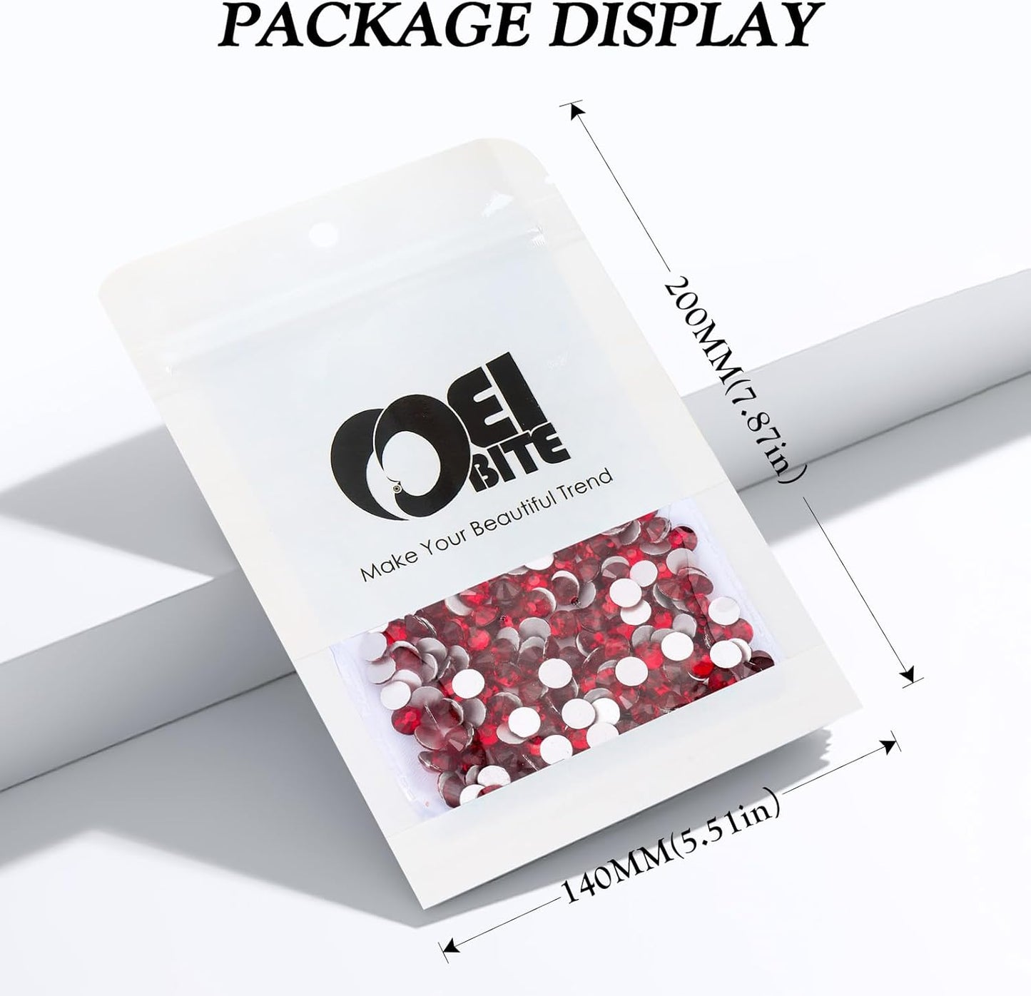 Siam Flatback Rhinestones, Glass Rhinestones for Nail Art and Craft, Glue Fix, Loose Crystal Gemstones(Siam, SS12, 2880pcs, 2.9-3.0mm)