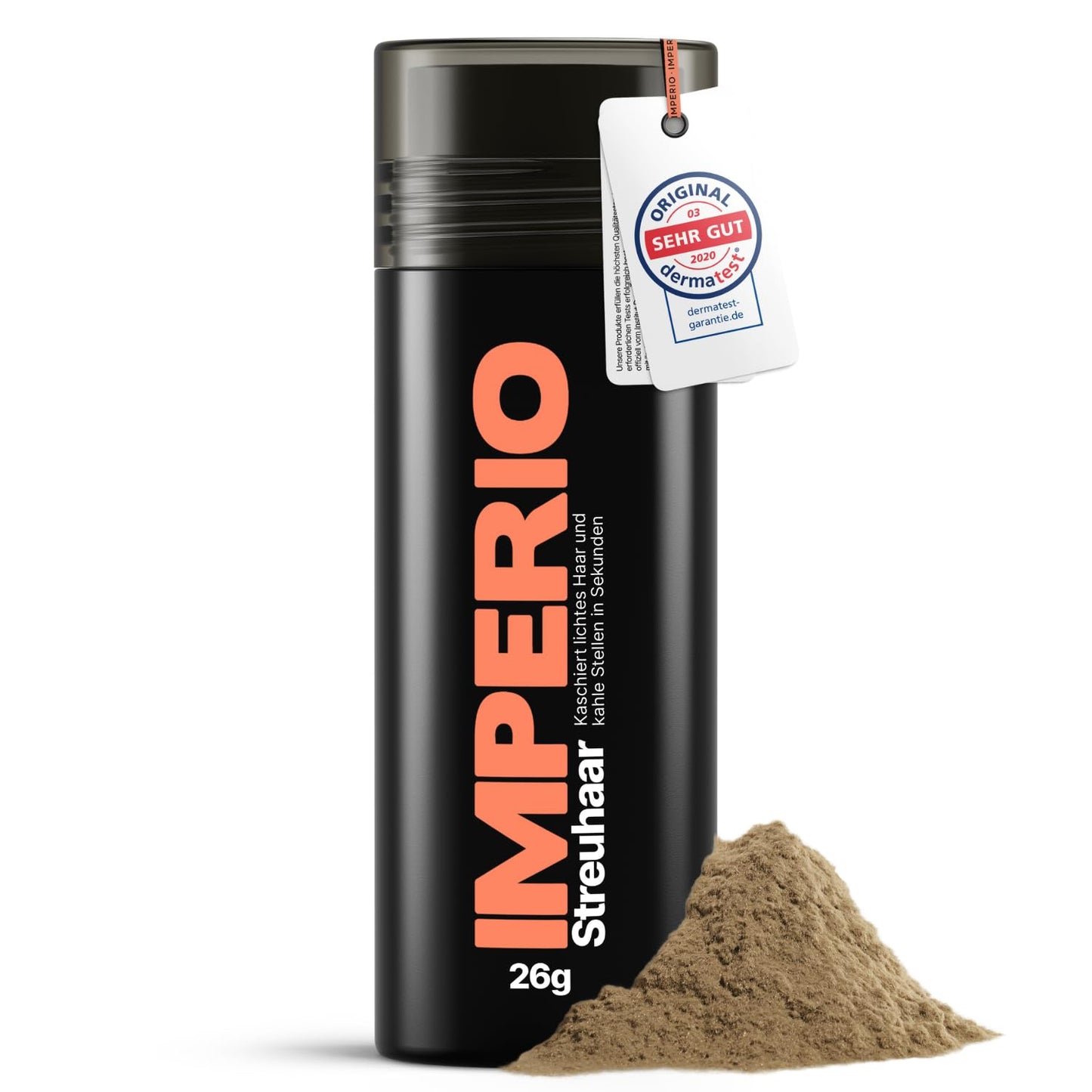 IMPERIO Hair Building Fibers for Thinning Hair - 26g Premium Hair Fibers for Women & Men in Hairdresser Quality - Hair thickening in less than 20 seconds (Light Brown)