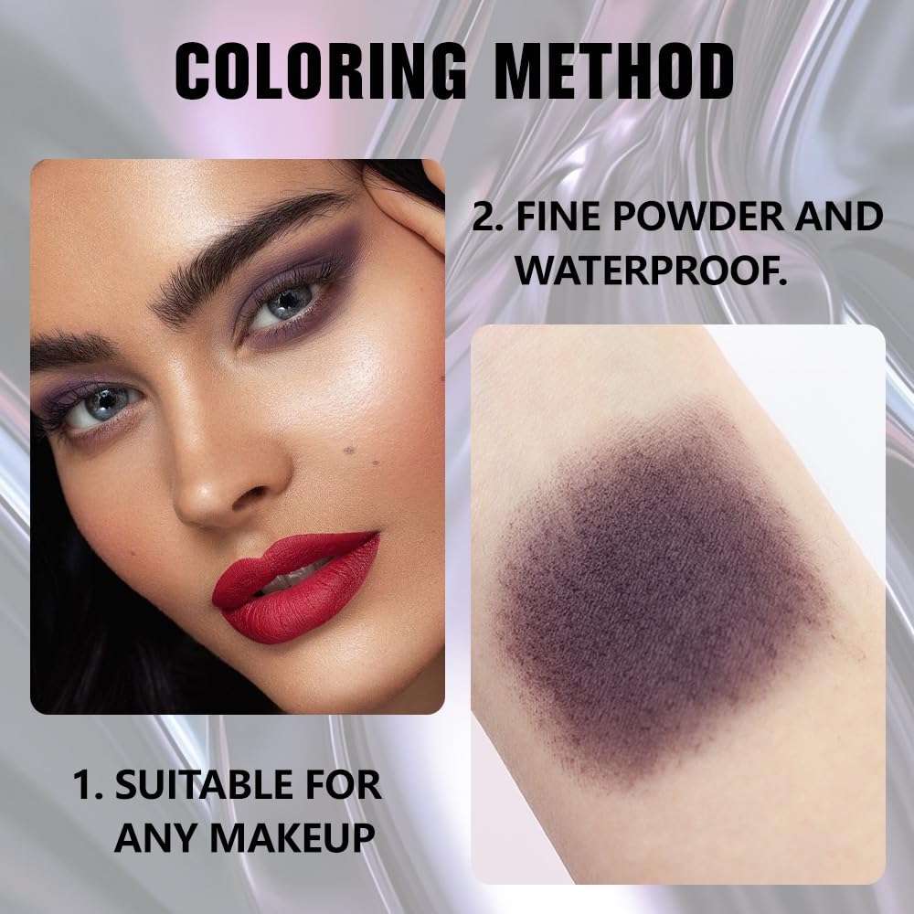 Buildable Matte Eyeshadow Makeup Palette Single - Smokey Plum Shades | Creamy Pressed Powder for Easy Blending | Mini Travel Palette for Women | Everyday Natural Eye Makeup