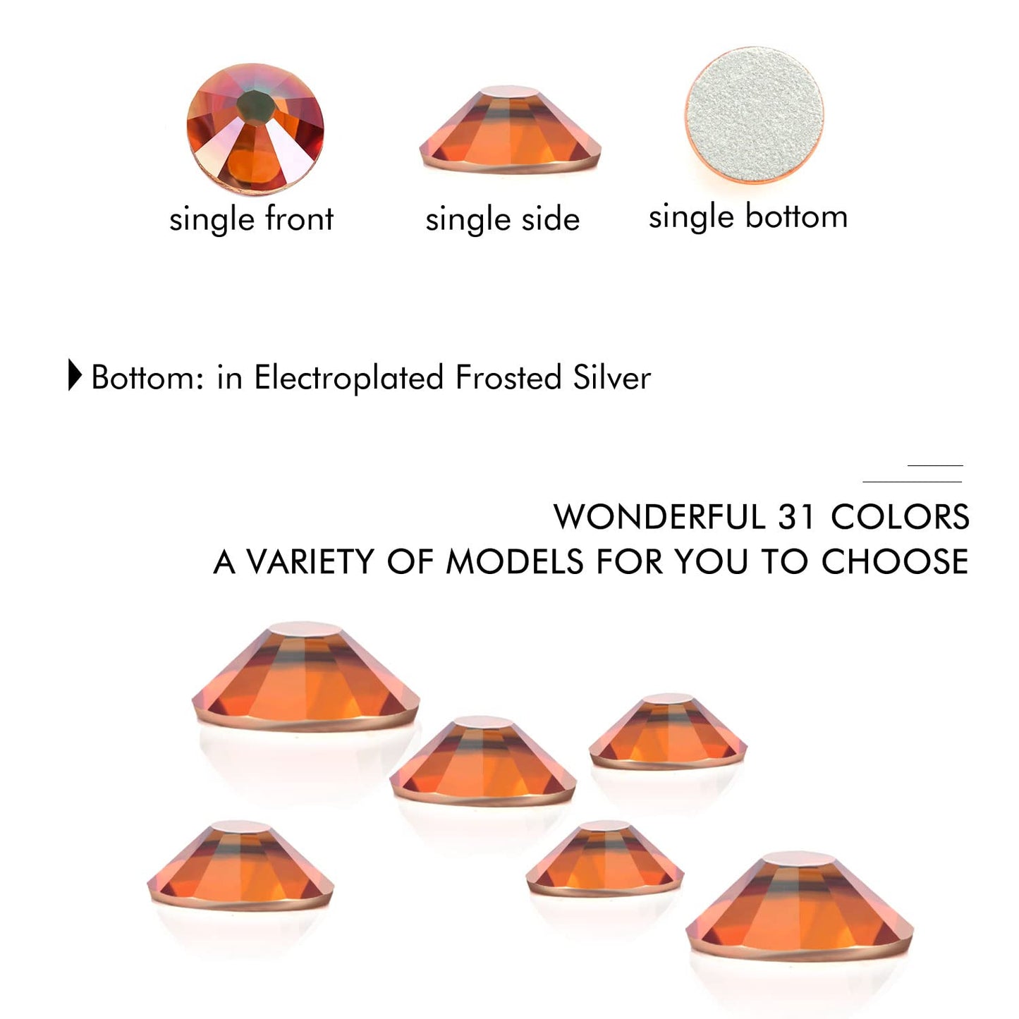 1440Pcs Amber Crystal Rhinestones,Glass Flatback Rhinestones Gemstones for Nail Face Makeup Art Crafts Clothes Decoration - (SS12, 3.0mm,Amber)