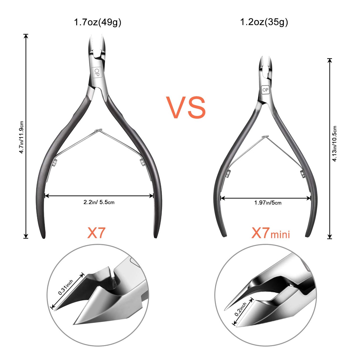 Cuticle Nippers Salon Grade for Manicurist Extremely Sharp Effortless Cuticle Trimmer Precise Clippers Pedicure Manicure Nail Care Tool, opove X7 mini, Space Gray