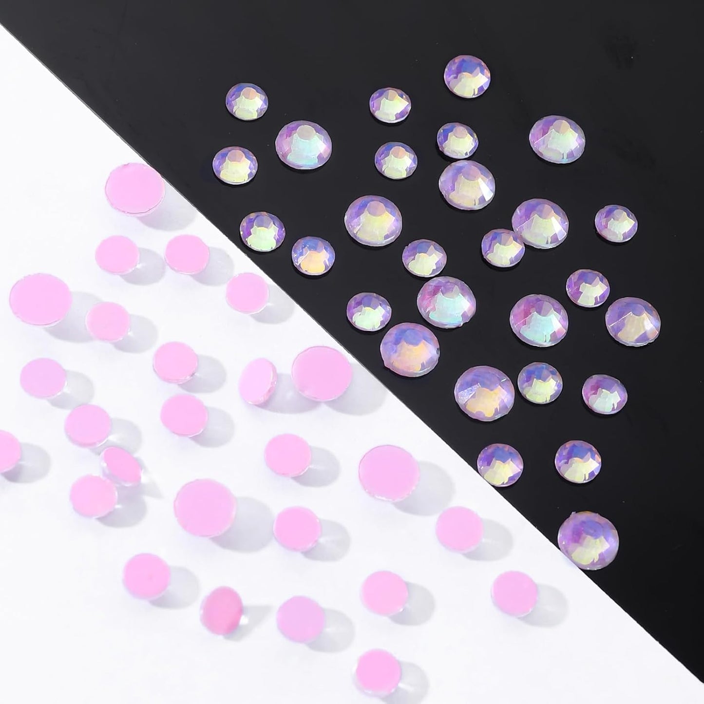 F Pink Flatback Rhinestones, Glass Rhinestones for Nail Art and Craft, Glue Fix, Loose Crystal Gemstones(F Pink, SS12, 1440pcs, 2.9-3.0mm)
