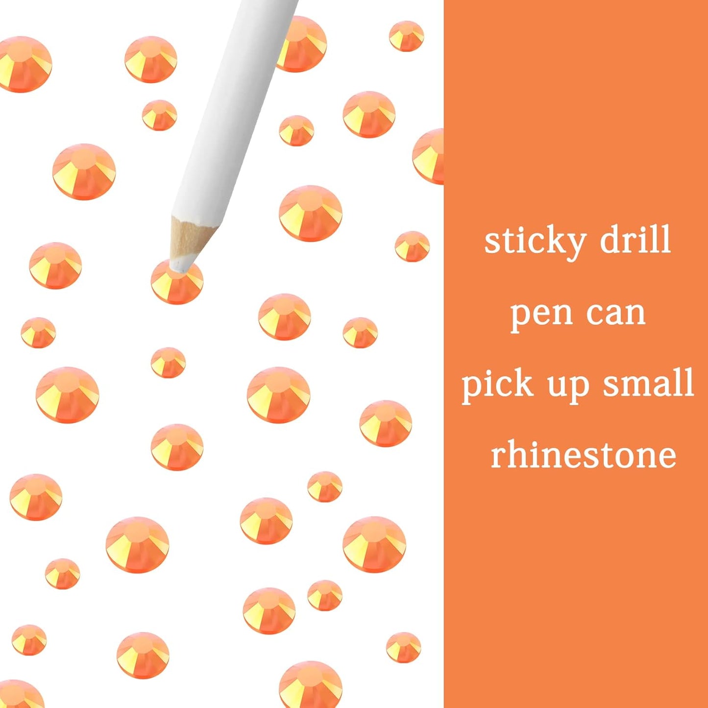 Multi Size 3mm 4mm 5mm Rhinestones Set for Nails Crafts Orange Non Hotfix Rhinestones Nail Gems Rhinestone Jelly AB&Round Flat Back Resin Rhinestone for Makeup Clothes Shoes Eyes Bottles Crafts