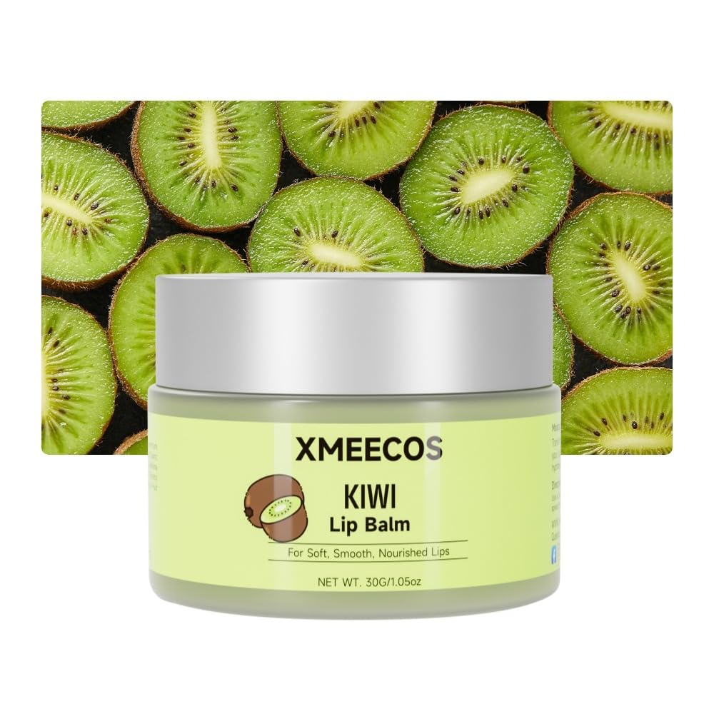 Beeswax lip balm with rose and jasmine, kiwi, strawberry, peach, cherry extract bee friendly 100% Natural for men and women, cruelty free moisturizing (30 Grams, Kiwi)