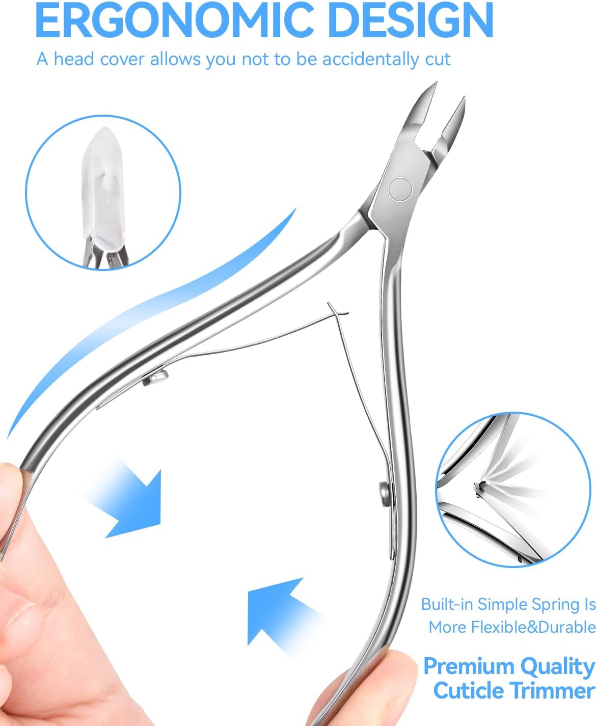 MORGLES Cuticle Remover Tools, Nail Files and Buffers Set with 1 Orange Cuticle Oil, Trimmer and Pusher, Nail Care Kit for Women