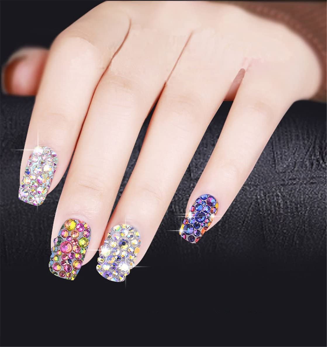 1500 Pieces SS16 4mm Flatback Rhinestones AB Clear Round Gems Crystals for Nail Art DIY Crafts Clothes Shoes Bags （Transparent Light Grey AB）