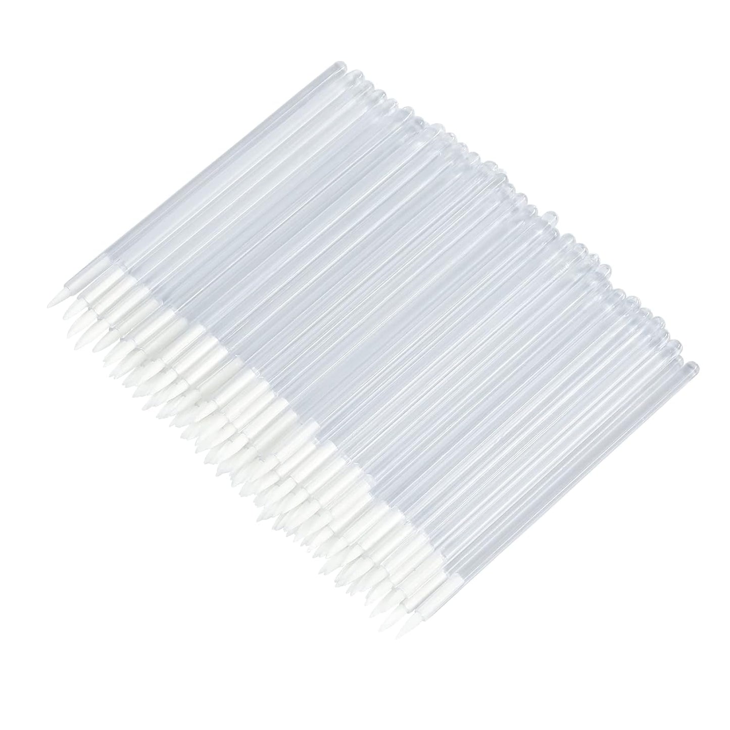 G2PLUS 100PCS Disposable Liner Brushes, Eyebrow and Liner Brush Applicator, Cosmetic Eye Wands for Lip Liners, Eye Makeup, Eyelashes and Detail Painting (Crystal Transparent)