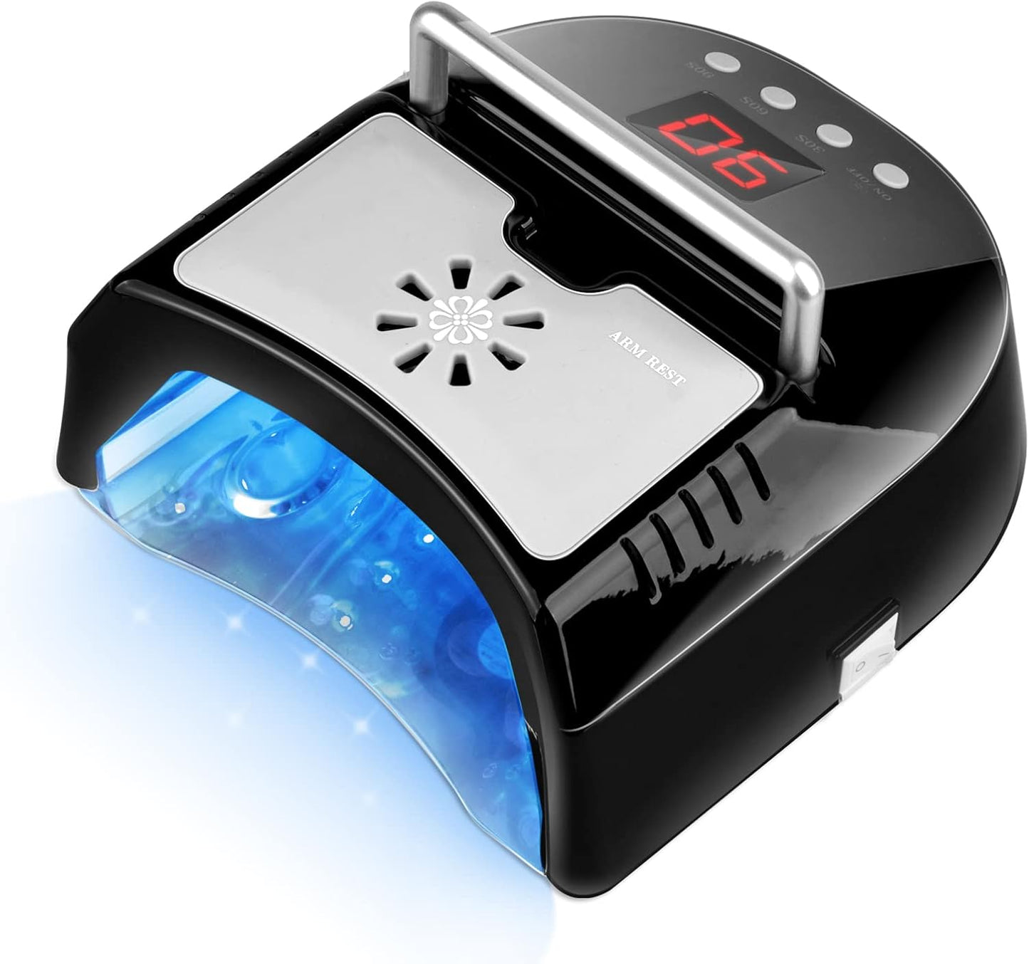 72W Professional UV Led Nail Lamp,Cordless Nail Curing Light for Gel Nails with Fan, IMENE Rechargeable Nail Dryer with Portable Handle Perfect for Salon Home Nail Art(Black)